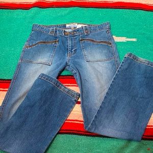 Vintage zippered big front and back pocket old navy denim jeans